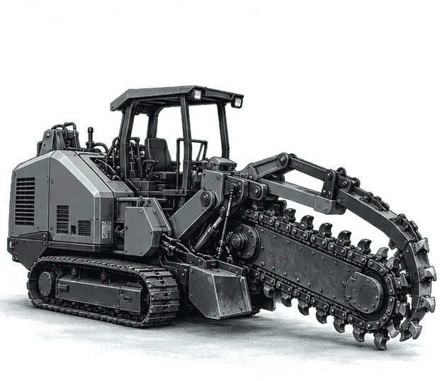 Tracked chain trencher